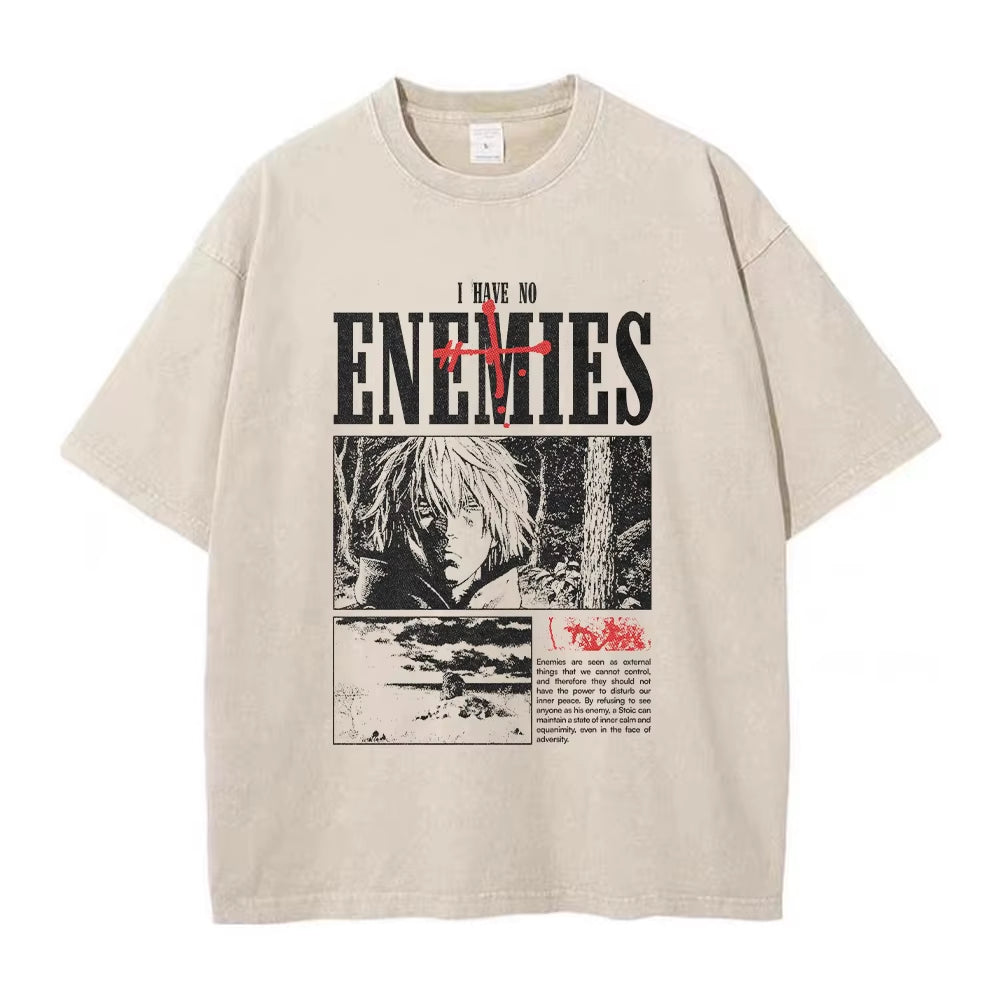 Hip Hop Men Streetwear Vintage Washed T-Shirt Anime Graphic T Shirt Men Harajuku Cotton Casual Short Sleeve Loose Vintage Tops